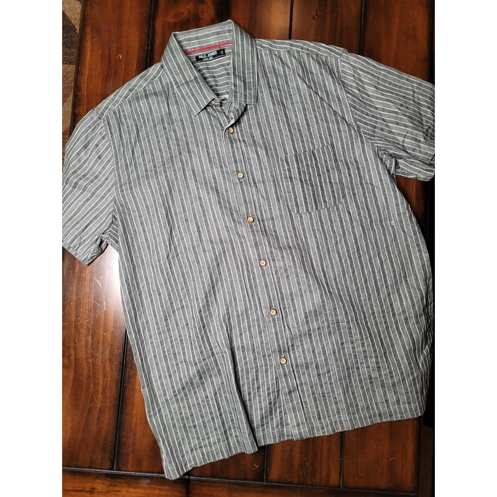 Men's PJ Paul Jones Size XL Short Sleeve Button Up Shirt 100% Cotton